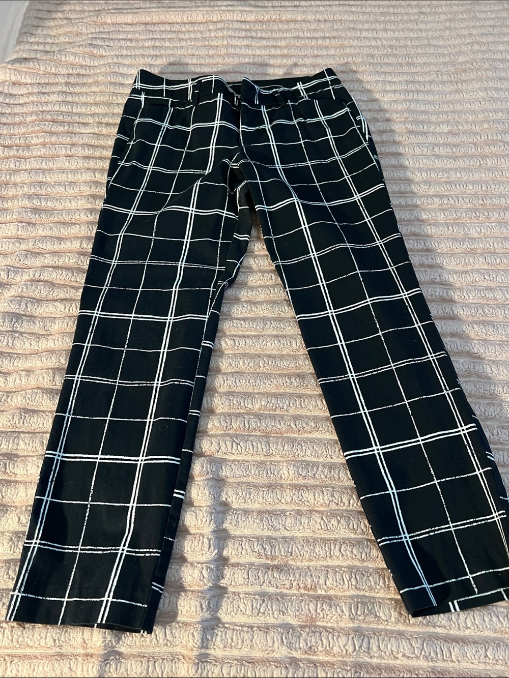 Black Windowpane Dress Pants - Classic Checked Women’s Stylus Pants Size 8